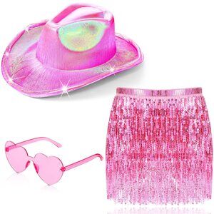 2521 3 Pcs Cowgirl Costume Accessoriess, Sequin Led Flashing